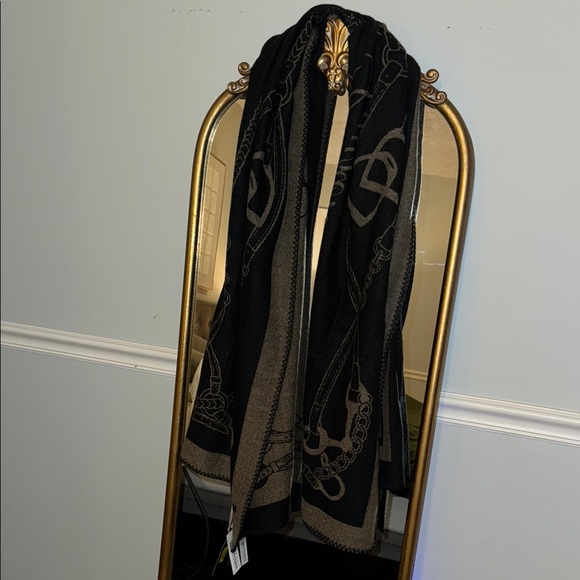 Polo Ralph Lauren Black and Tan Scarf - Picture 1 of 7